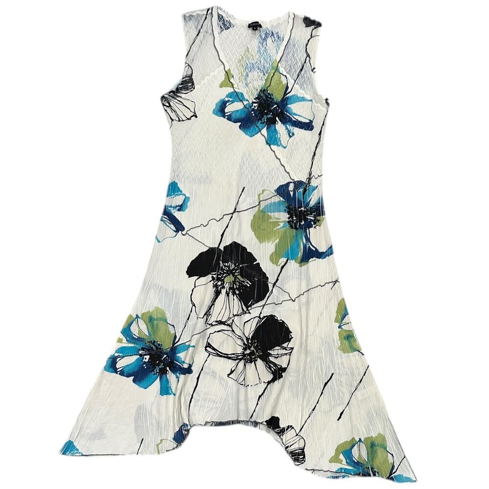 Komarov V-Neck Sleeveless Watercolor Floral Maxi Dress